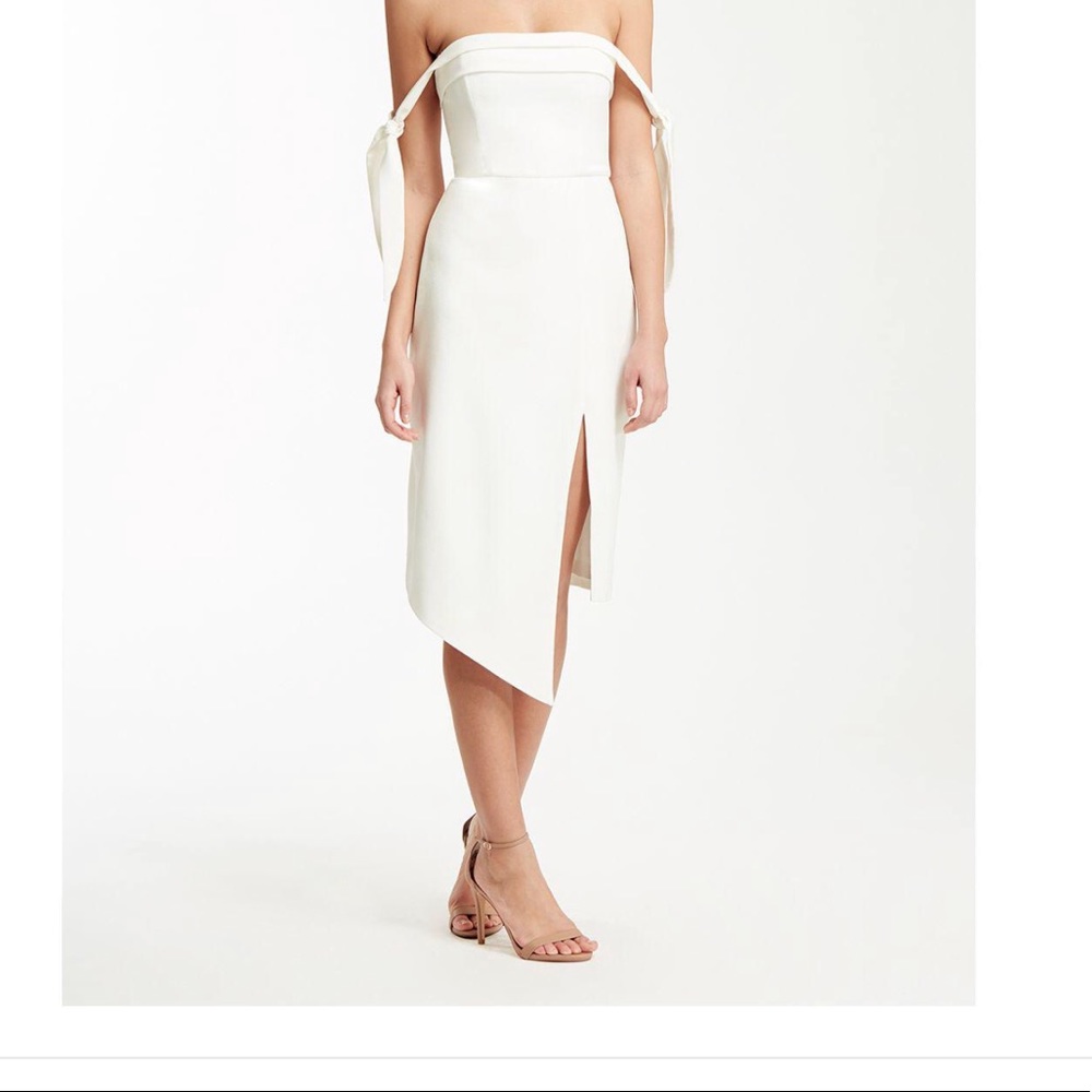 Stylestalker White OTS Savannah dress